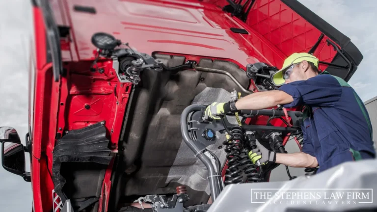 truck mechanic adding safety technology