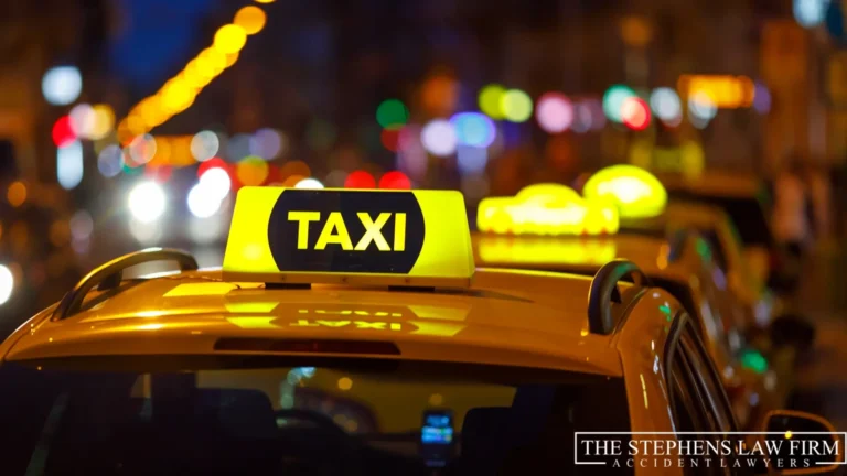 yellow cab taxi at night